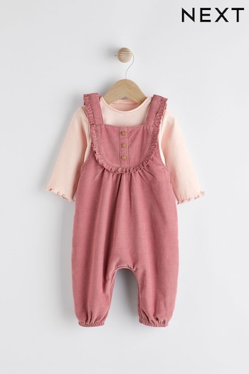 Pink Baby 2pc Baby Dungaree & Bodysuit Set (0mths-2yrs) (D71288) | £18 - £20