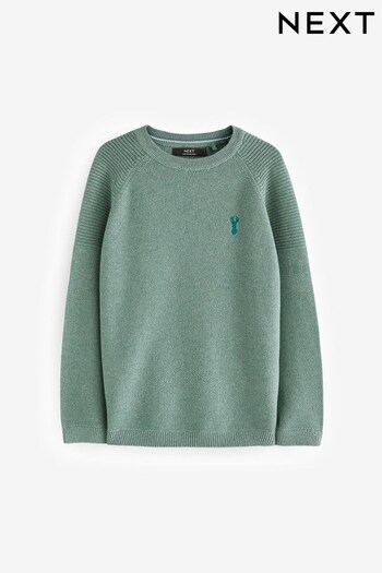 Minerals With Stag Textured Crew Jumper (3-16yrs) (D71344) | £12 - £17