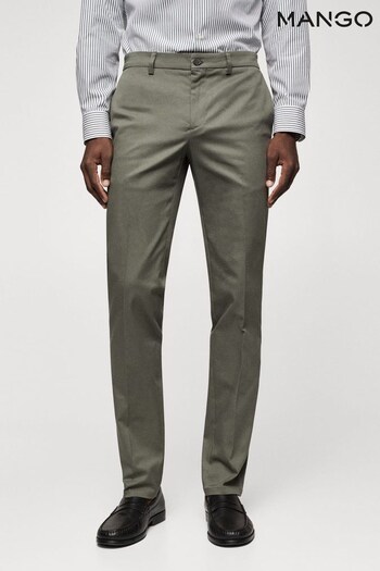 Mango Green Slim Fit Chino Trousers (D71384) | £50