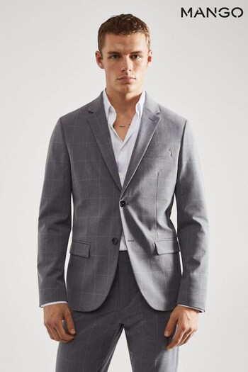Mango Grey Super Slim Fit Suit Blazer (D71395) | £60
