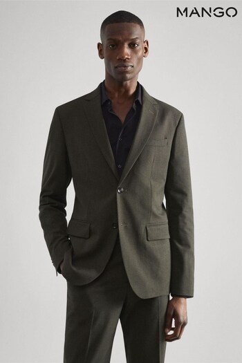 Mango Green Slim Fit Suit Blazer (D71396) | £120