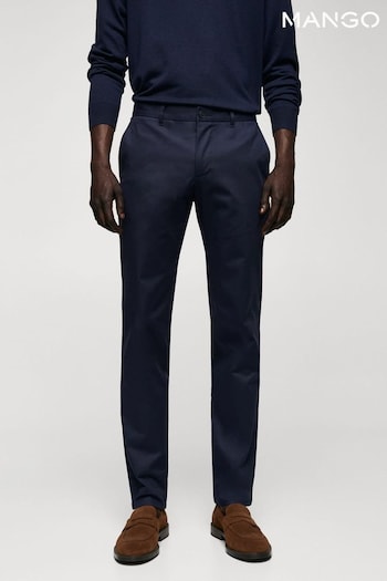 Mango Blue Skinny Chino Trousers (D71429) | £50
