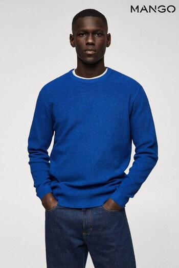 Mango Blue Structured Cotton Sweater (D71450) | £33