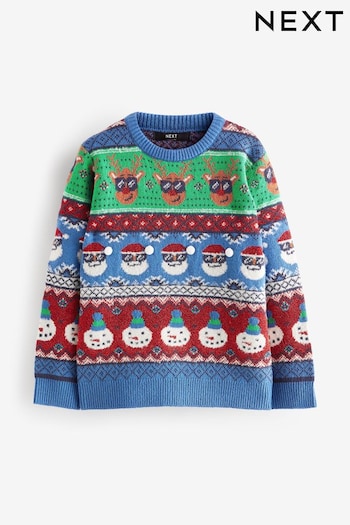 Multi Colourblock Knitted Christmas Jumper (3mths-16yrs) (D71489) | £17 - £22