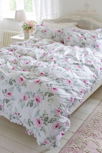 Shabby Chic by Rachel Ashwell® Royal Bouquet Pink Ruffle Duvet Cover and Pillowcase Set (D71519) | £55 - £90