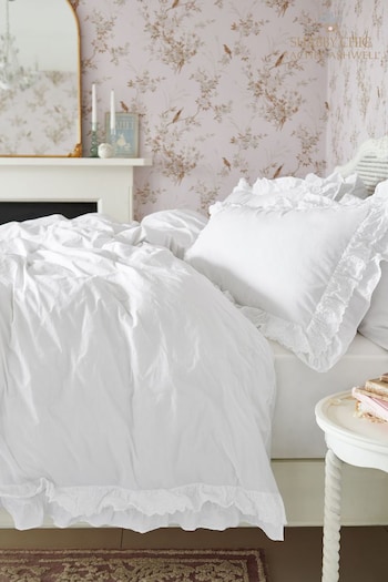 Shabby Chic by Rachel Ashwell® White Broderie Anglaise Ruffle Duvet Cover and Pillowcase Set (D71531) | £80 - £130