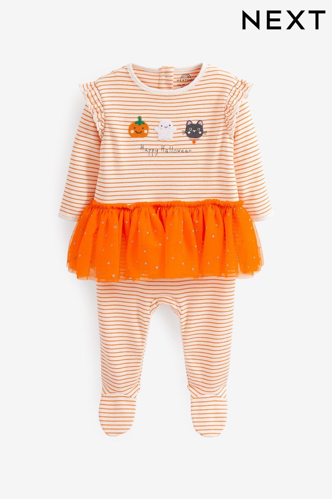 Orange Halloween Tutu Sleepsuit 1 Pack (0-2yrs) (D71584) | £15 - £17