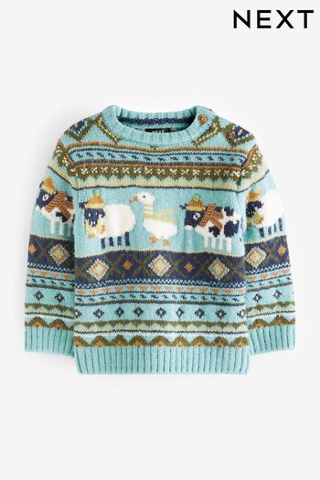 Mineral Blues Animal Character Crew Jumper (3mths-7yrs) (D71639) | £15 - £17