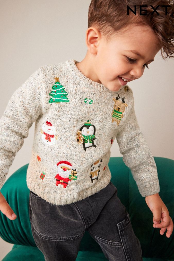 Buy Boys Christmas Sweater Print Baby Online Next UK