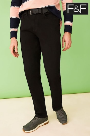 F&F Straight Black Belted Jeans (D71724) | £31