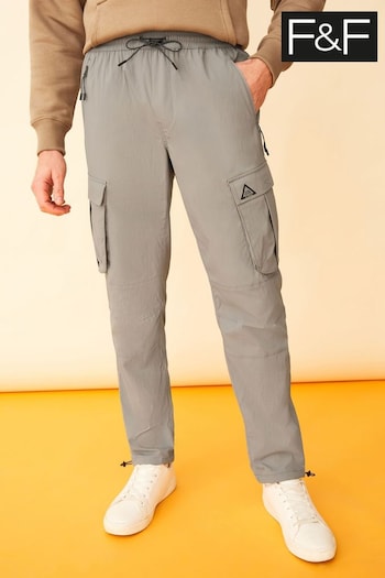 F&F Grey 9 Peaks Ripstop Cargo Sleeve Trousers (D71727) | £31