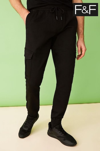 F&F Knitted Black Cargo Trousers (D71728) | £31
