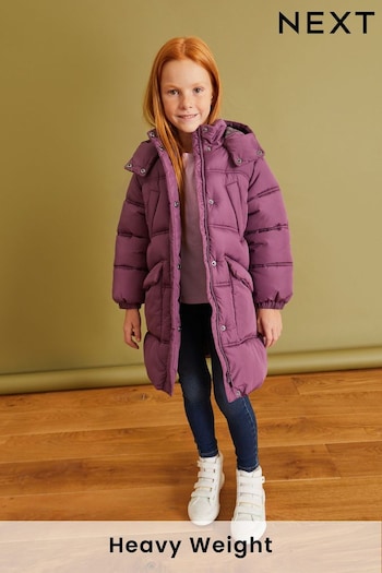 Purple Shower Resistant Double Stitch Padded Coat (3-16yrs) (D71753) | £38 - £48