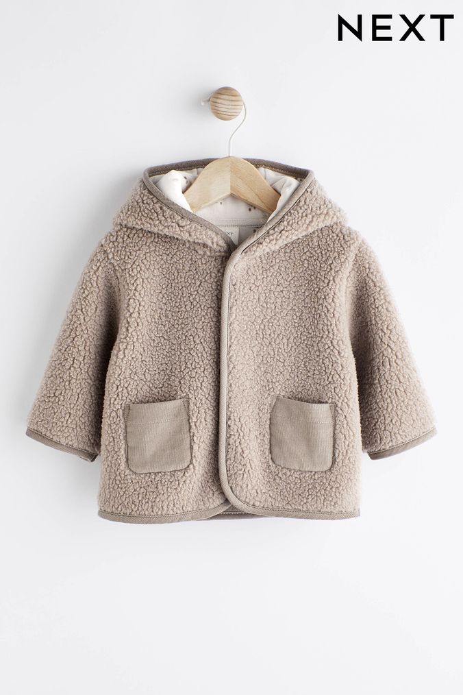 Mink Brown Bear Baby Cosy Fleece Borg Jacket (D71876) | £16 - £17
