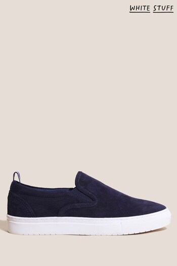 White Stuff Blue Suede Slip On Trainers (D71895) | £55