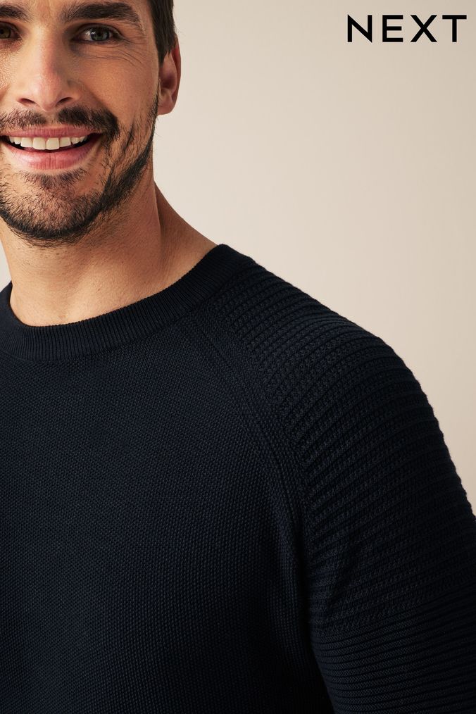 Men's black crew online neck jumper uk