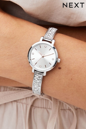 Silver Tone Sparkle Bracelet Watch (D72087) | £38
