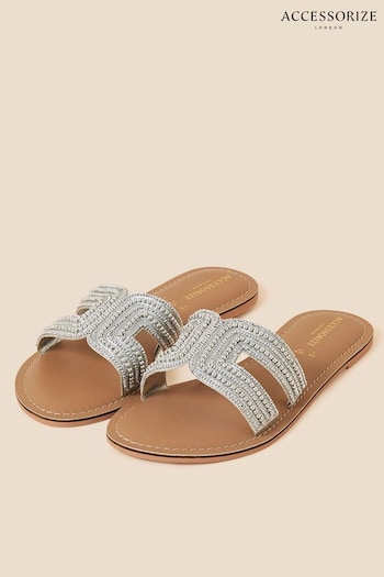 Accessorize Silver Beaded Sliders (D72110) | £32