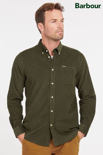 Barbour® Green Ramsey Cord Long Sleeve Shirt (D72137) | £70