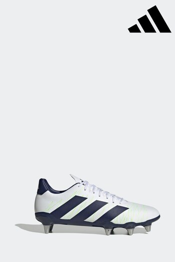adidas White/Blue Performance Kakari SG Boots (D72224) | £80