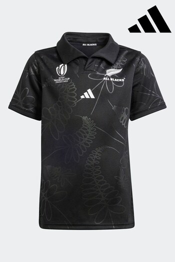 adidas Black Junior All Blacks Rugby World Cup Home Jersey (D72257) | £55