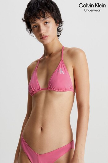 Calvin Klein Monogram Print Triangle Bikini Top (D72274) | £45