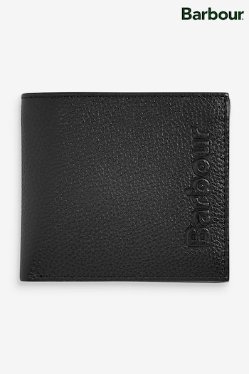 Barbour® Black Debossed Logo Billfold Wallet (D72280) | £50