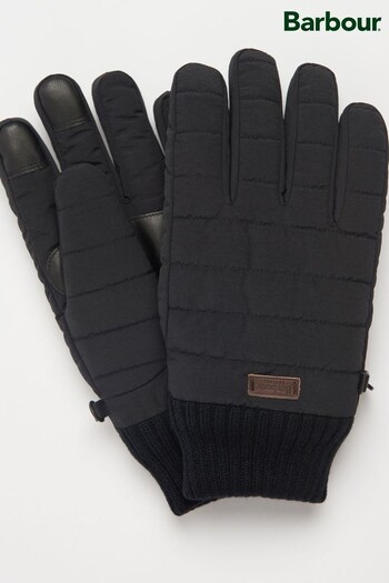 Barbour® Black Barbour® Banff Quilted Black Gloves (D72295) | £40