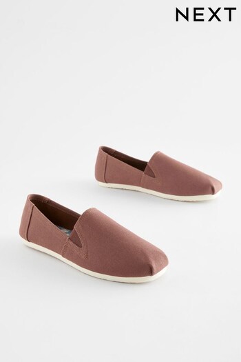 Burgundy Red Canvas Slip-On Shoes (D72297) | £18