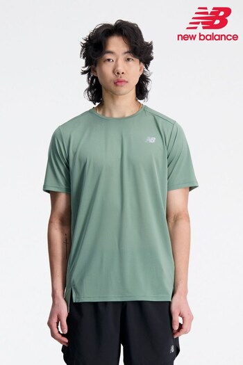 New Balance Green Accelerate Short Sleeve T-Shirt (D72387) | £28