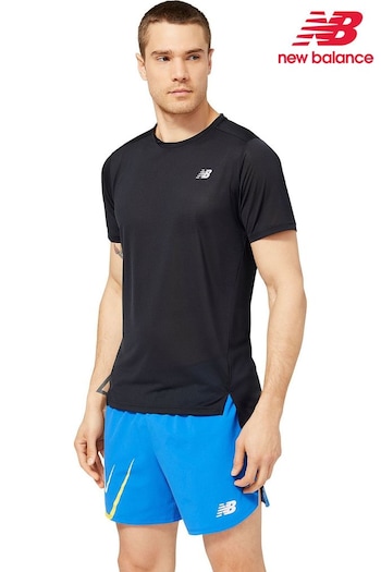 New Balance Black Accelerate Short Sleeve T-Shirt (D72389) | £28
