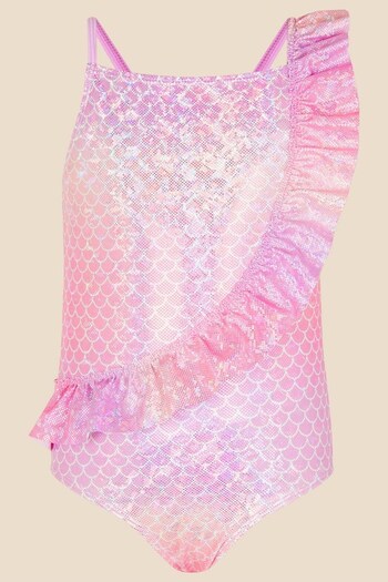 Angels By Accessorize Pink Asymmetric Mermaid Swimsuit (D72470) | £16 - £17