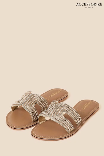 Accessorize Gold Beaded Sliders (D72495) | £32
