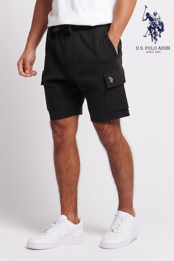 U.S. Polo Assn. Mens Black Interlock Utility Shorts (D72510) | £55