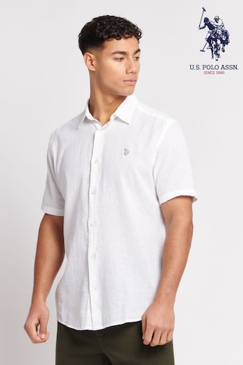 U.S. Polo Assn. Mens Linen Blend Short Sleeved Shirt (D72548) | £49