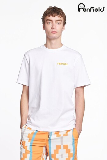 Penfield White Embroidered T-Shirt (D72592) | £45