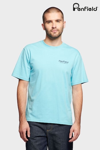 Penfield Blue Hudson Script T-Shirt (D72613) | £25