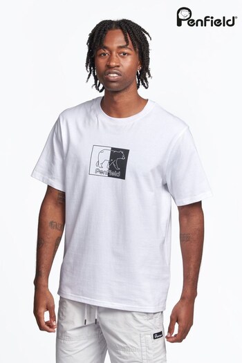 Penfield Inverted Bear White T-Shirt (D72626) | £35
