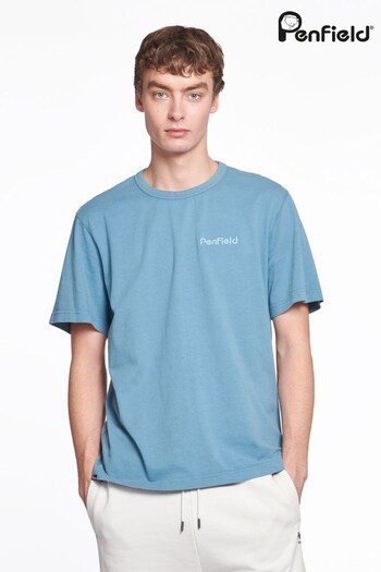 Penfield Blue Garment Dyed T-Shirt (D72640) | £35