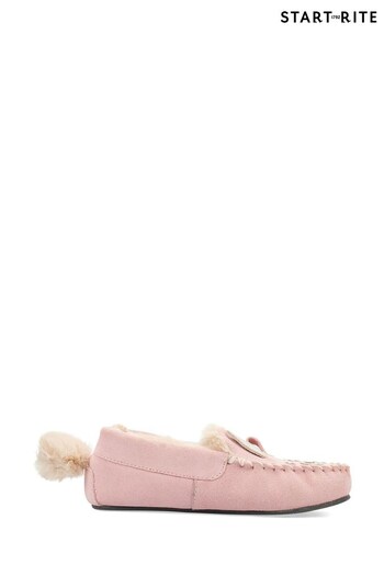 Start-Rite Pink Snuggle Bunny Suede Warm Moccasin Slippers (D72724) | £26