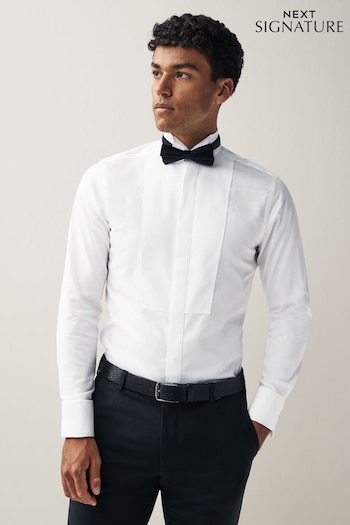 White Slim Fit Signature Super Non Iron Single Cuff Shirt (D72869) | £48