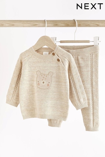 Neutral Knitted Baby Jumper And Leggings Set (0mths-2yrs) (D72915) | £21 - £23