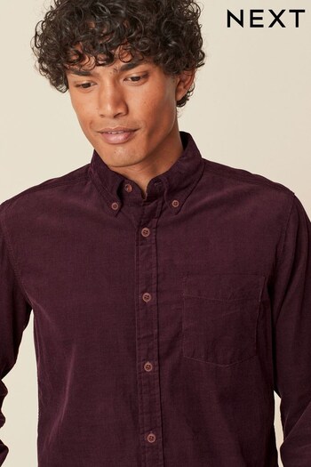 Burgundy Corduroy Long Sleeve Shirt (D72924) | £30