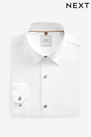 White Slim Fit Single Cuff Stretch Shirt (D72937) | £34