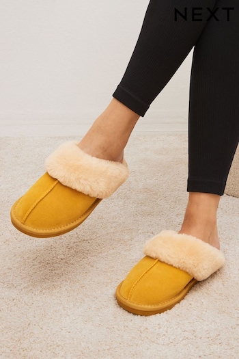 Yellow Suede Mule Slippers (D72948) | £23
