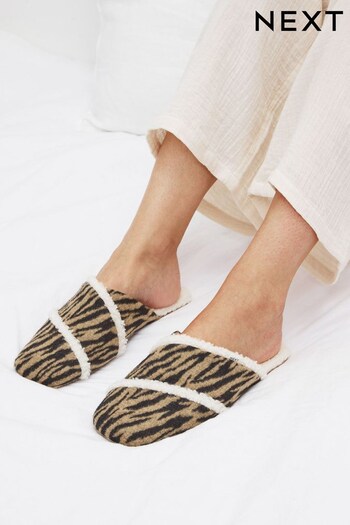 Animal Tan Crossover Mule Slippers (D72951) | £22