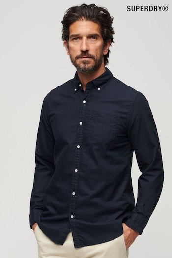 Superdry Dark navy Blue Cotton Long Sleeved Oxford Shirt (D73035) | £45