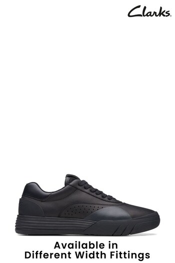 Clarks Black Multi Fit Leather CICA Trainers (D73190) | £56
