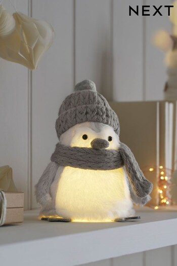 Grey Light Up Penguin Christmas Decoration (D73306) | £16