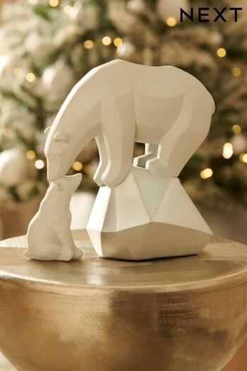 Silver Resin Polar Bear Family Christmas Decoration (D73307) | £20